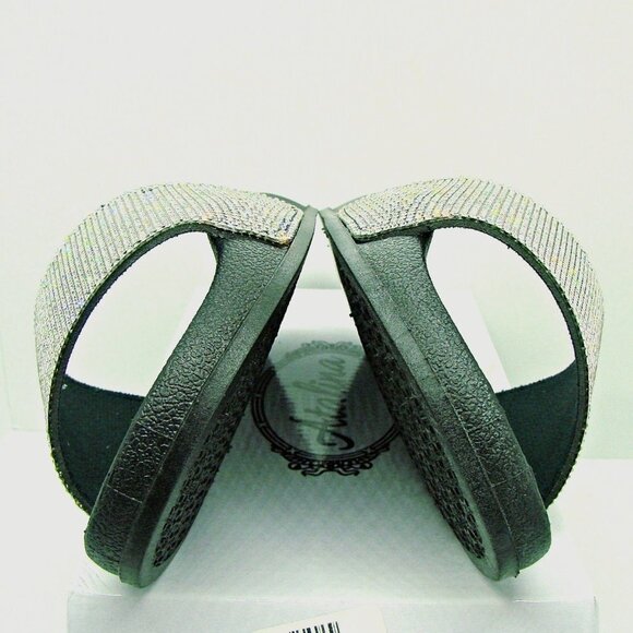 Atalina Women's Slides Rhinestone Glitter Slip Ons - Picture 5 of 11